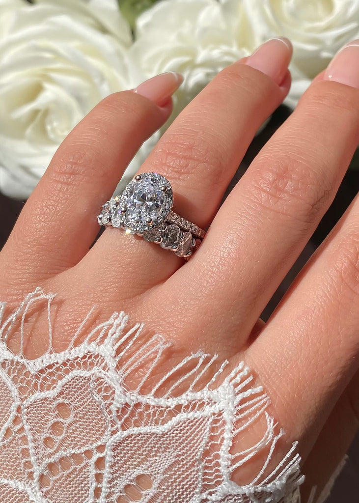 Oval Diamond Wedding Set/ Justin's Fine Jewelers