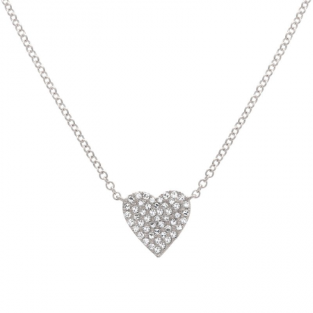 Diamond Heart Necklace White Gold