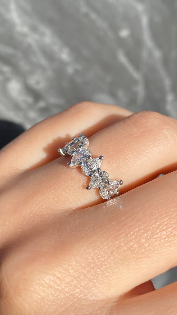Pear Diamond Wedding Band Ring