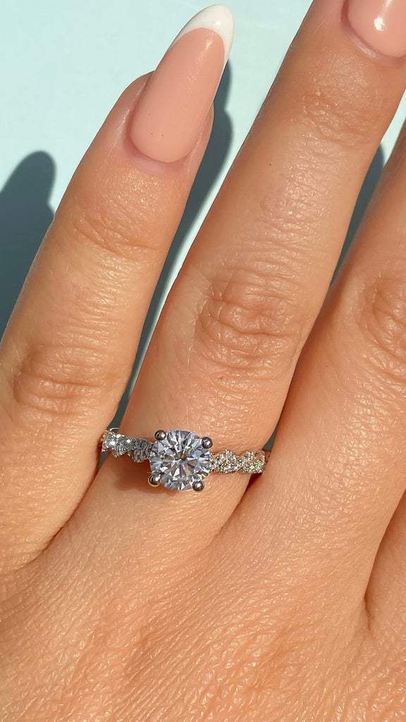 Round Brilliant Cut Braided Diamond Engagement Ring