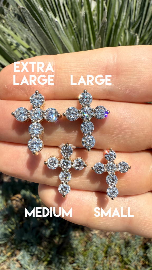 Six Stone Lab Grown Diamond Cross Necklace
