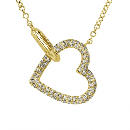 Open Heart Interlocking Diamond Necklace