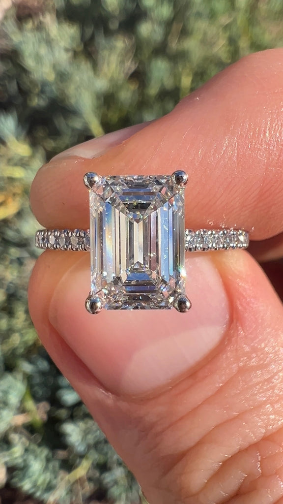 2 Carat Emerald Diamond Engagement Ring Lab Diamond Natural Diamond