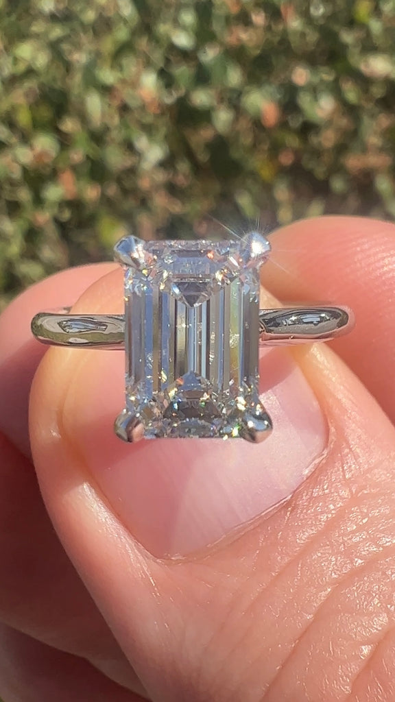 2 Carat Emerald Diamond Engagement Ring