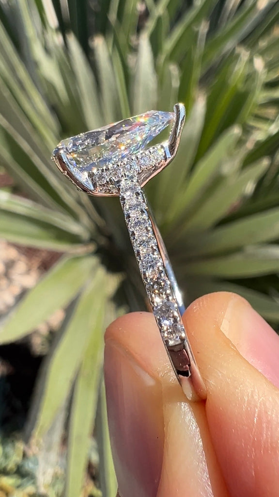2 Carat Lab Grown Pear Shape Diamond Engagement Ring