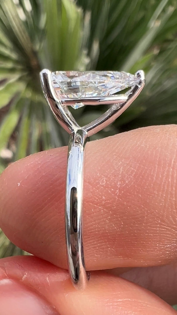 2 Carat Pear Lab Diamond Solitaire Ring