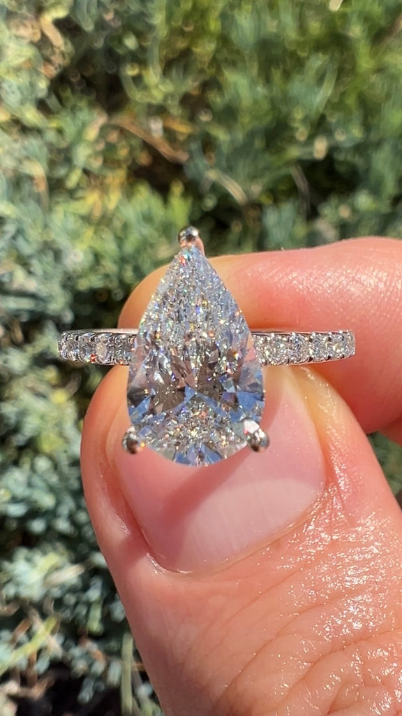 2 Carat Pear Shape Diamond Engagement Ring