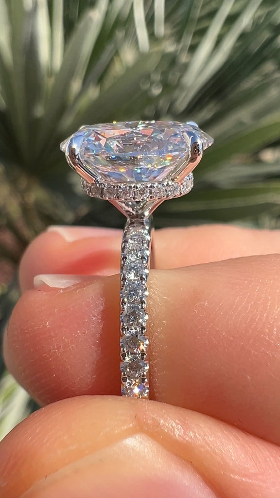 3 Carat Oval Diamond Engagement Ring Under Halo