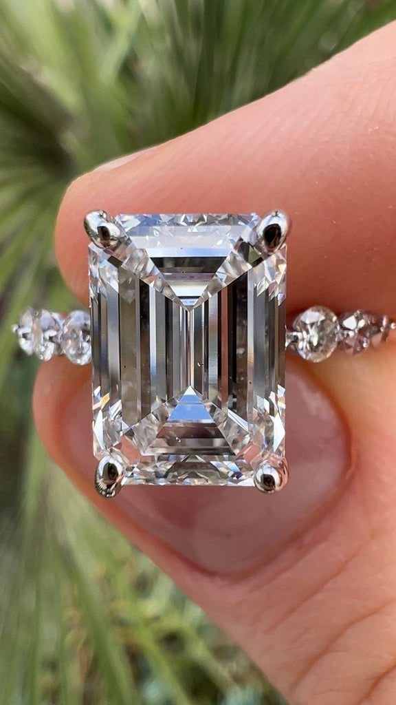 4 Carat Emerald Diamond Engagement Ring