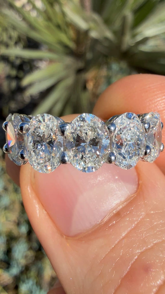 5.50 Carat Lab Grown Oval Diamond Band