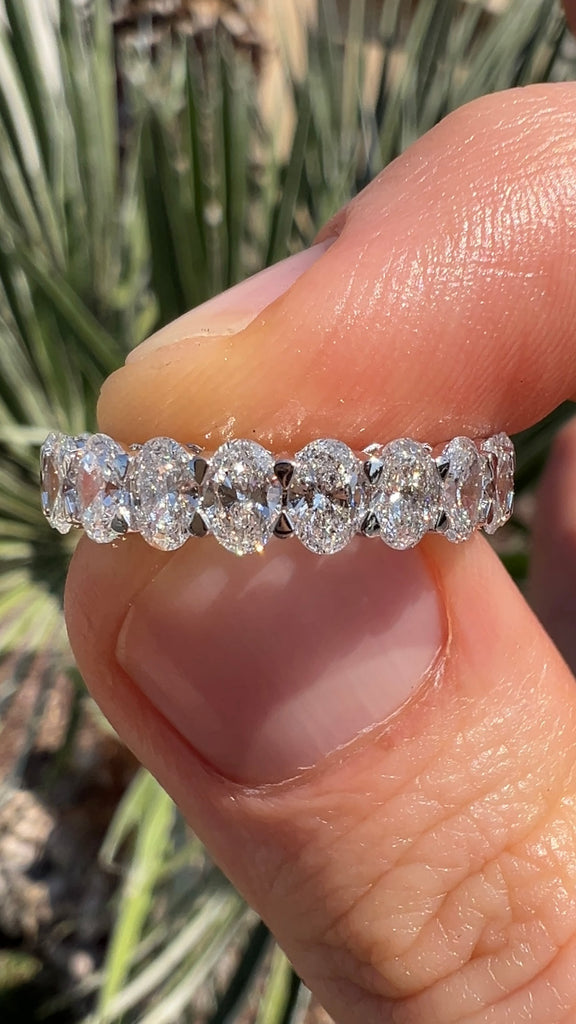 5 Carat Lab Grown Oval Diamond Eternity Band