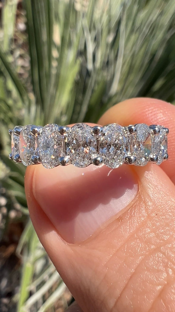 6.50 Carat Lab Grown Oval Diamond Eternity Band