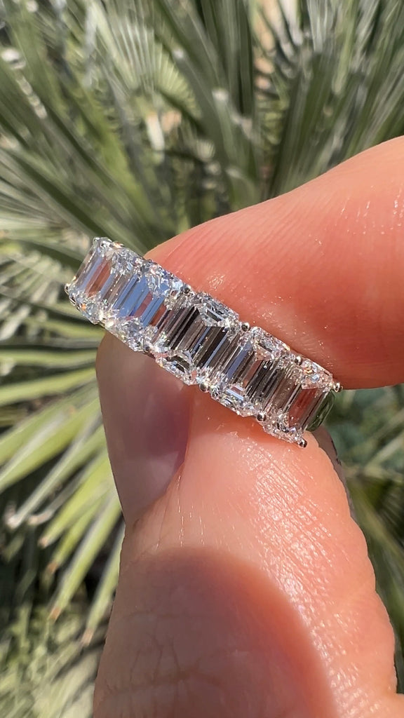 6 Carat Emerald Cut Diamond Band