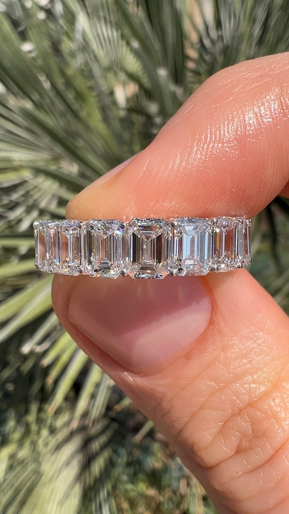 6 Carat Emerald Cut Diamond Band