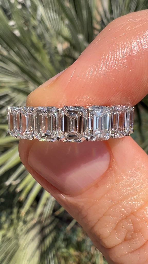 6 Carat Emerald Cut Diamond Band