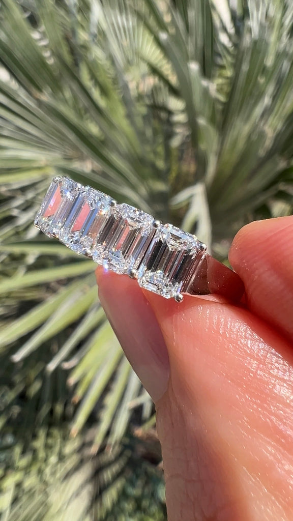 6 Carat Emerald Cut Diamond Band