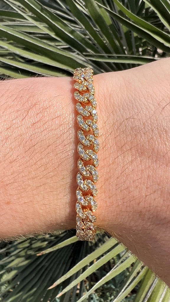 7MM Diamond Cuban Link Bracelet