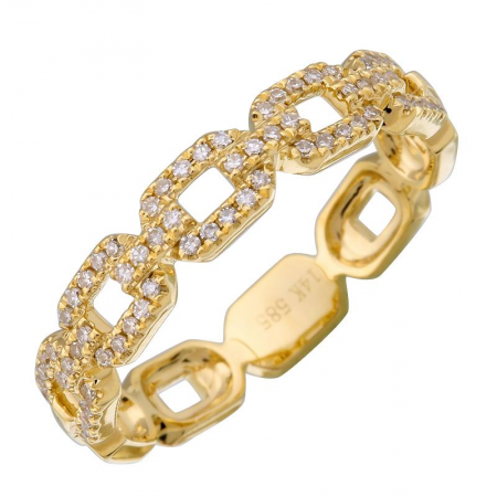 Diamond Chain Link Ring