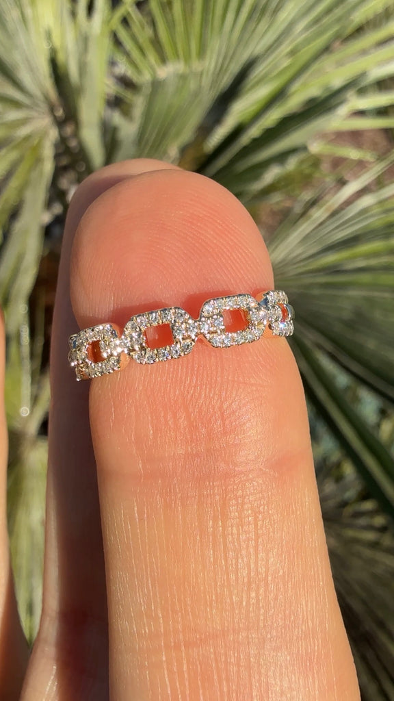 Diamond Chain Link Ring