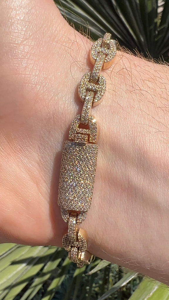 Diamond Mariner Link Bracelet 14K Gold