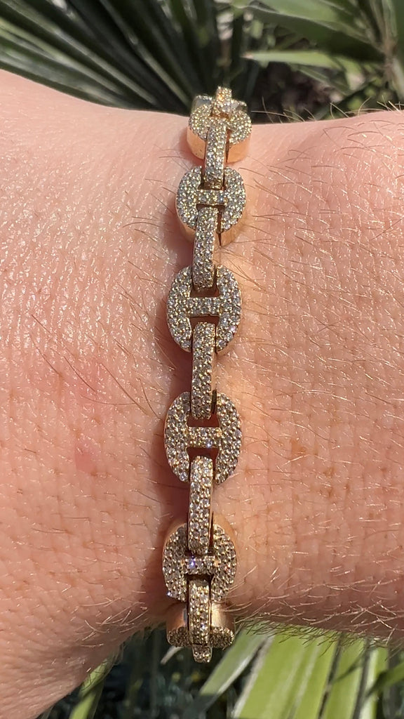Diamond Mariner Puff Link Bracelet