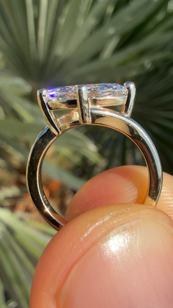 East-West Lab Grown Diamond Marquise Bypass Ring