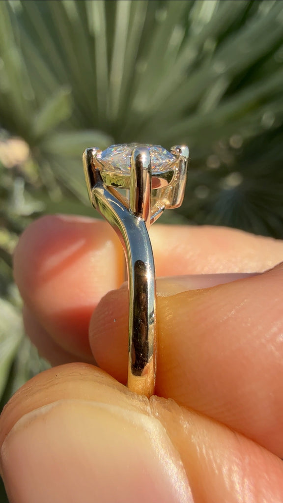 East-West Lab Grown Diamond Marquise Bypass Ring