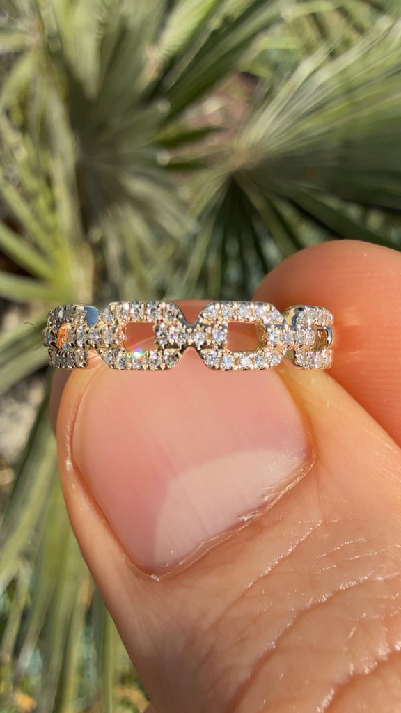 Diamond Chain Link Ring