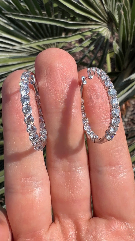 Inside-Out Diamond Hoop Earrings (30MM & 6 Carats)