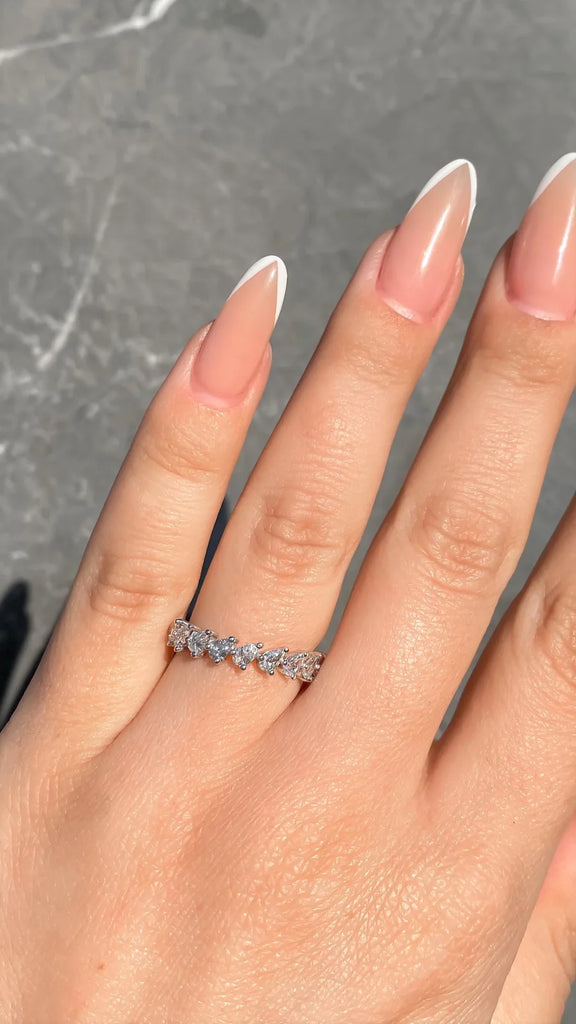 Lab Grown Diamond Angled Pear Diamond Band