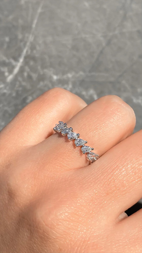 Lab Grown Diamond Angled Pear Diamond Band