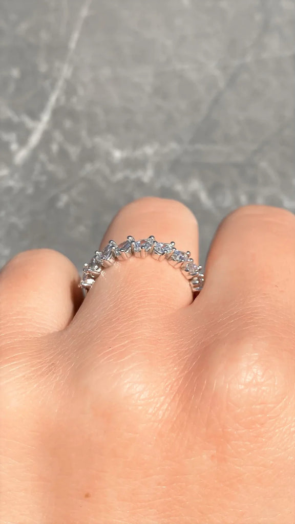 Lab Grown Diamond Angled Pear Diamond Band