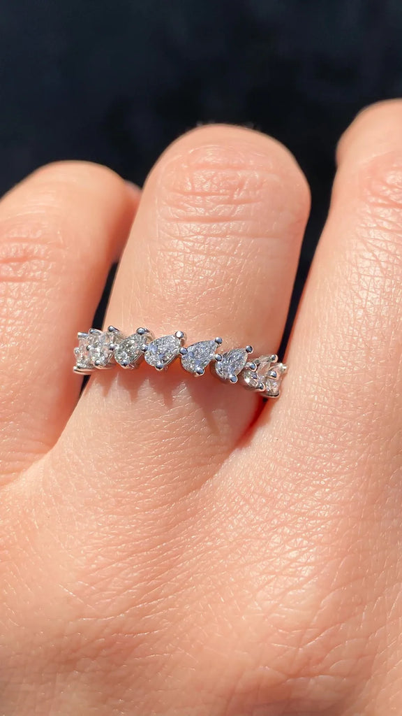 Lab Grown Diamond Angled Pear Diamond Band