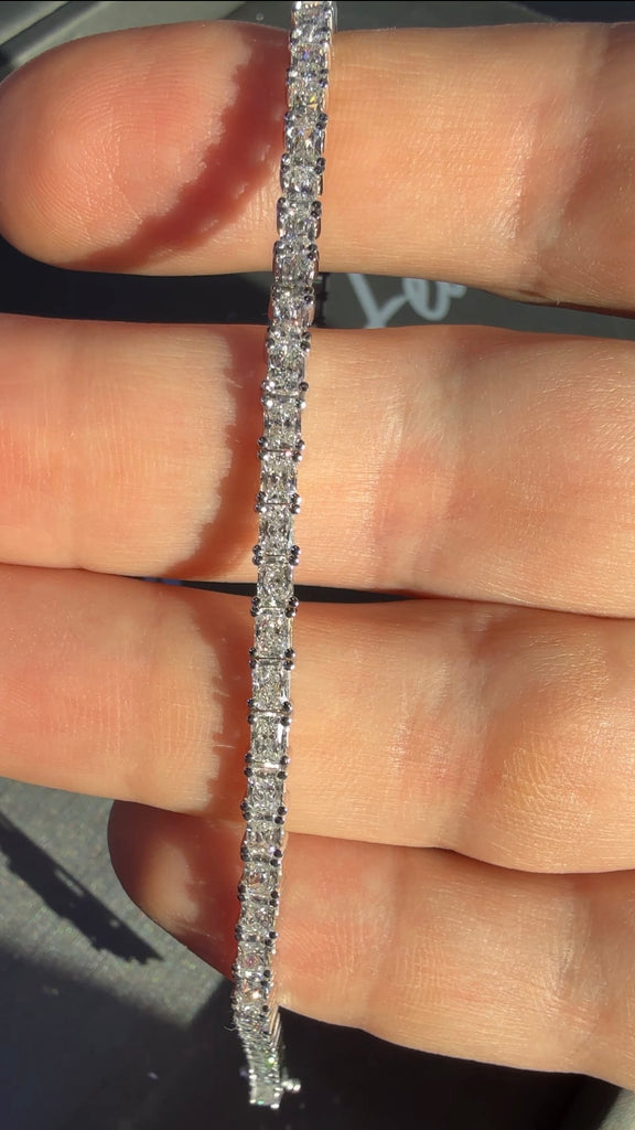 Lab Grown East-West Radiant Diamond Tennis Bracelet (6 Carats)