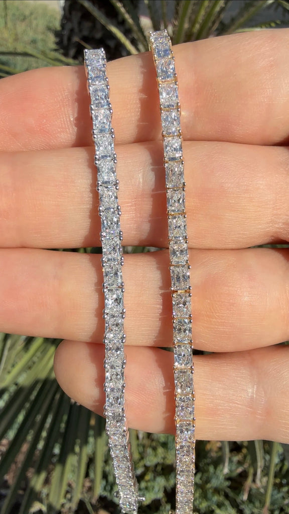 Lab Grown East-West Radiant Diamond Tennis Bracelet
