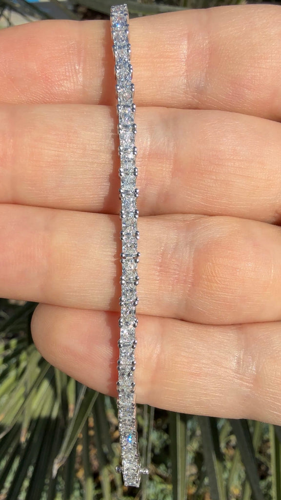 Lab Grown East-West Radiant Diamond Tennis Bracelet (6 Carats)