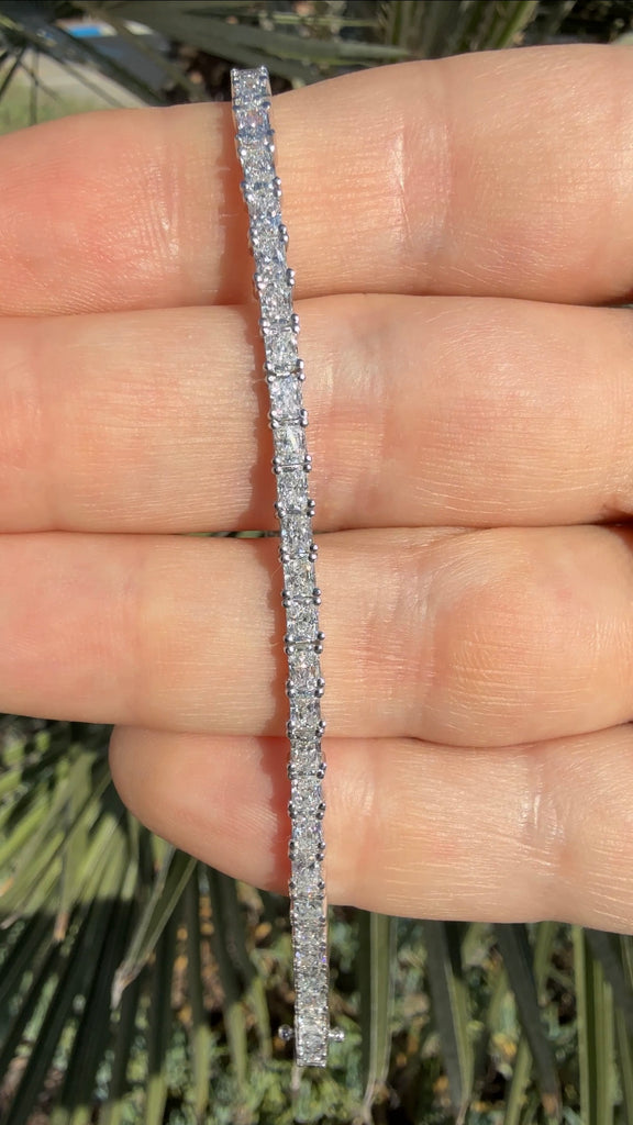 Lab Grown East-West Radiant Diamond Tennis Bracelet (6 Carats)
