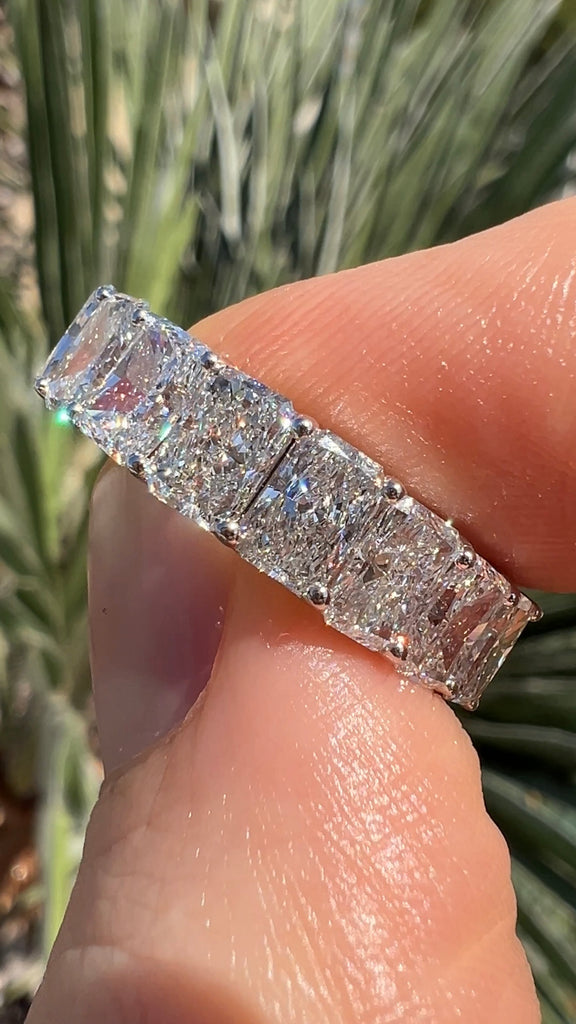 Lab Grown 8.75 Carat Radiant Diamond Band