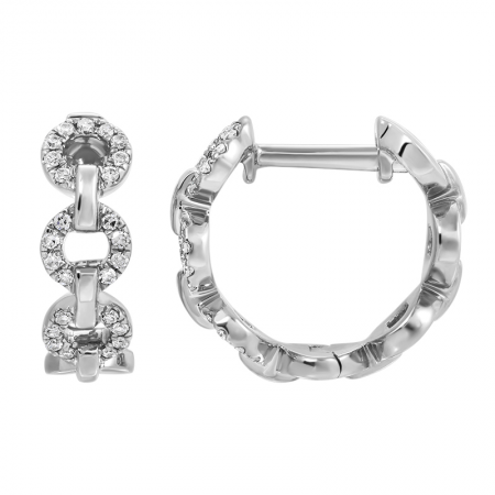 Mini Diamond Hoop Link Earrings