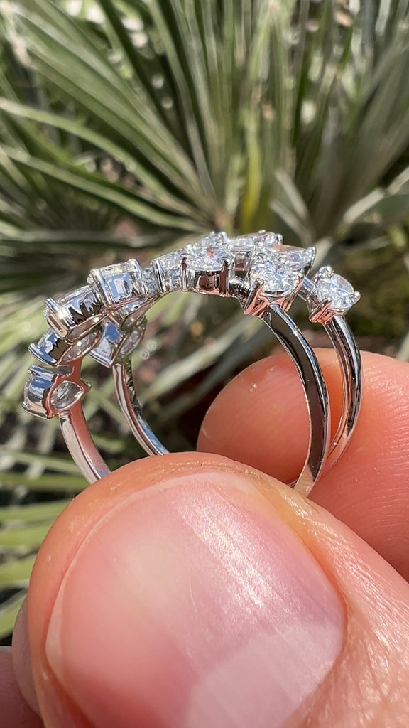 Lab Grown Pear Shape Diamond Spiral Ring Open Cocktail Wrap Ring