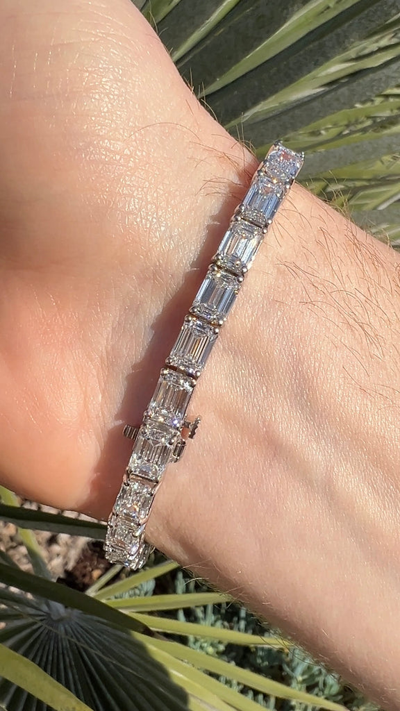 Lab Grown Emerald Diamond Tennis Bracelet