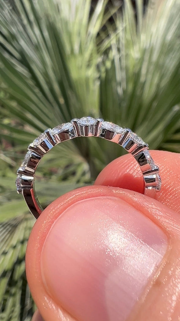  Shared Prong Alternating Marquise and Round Diamond Band 