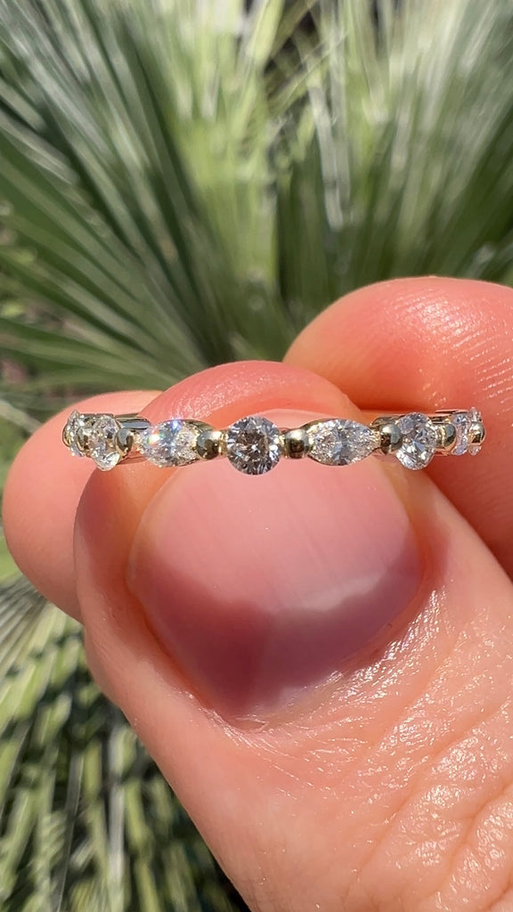  Shared Prong Marquise and Round Diamond Band