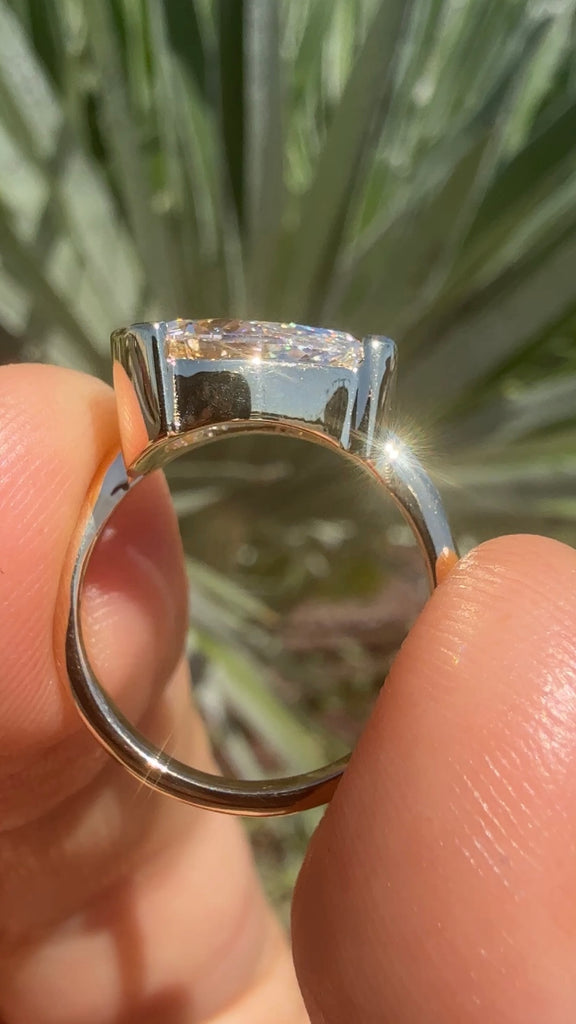 The Wave Ring - Lab Grown Pear Diamond Bypass Engagement Ring