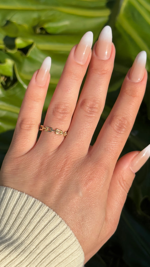 14K Gold Hardwear Link Ring Tiffany Link Ring