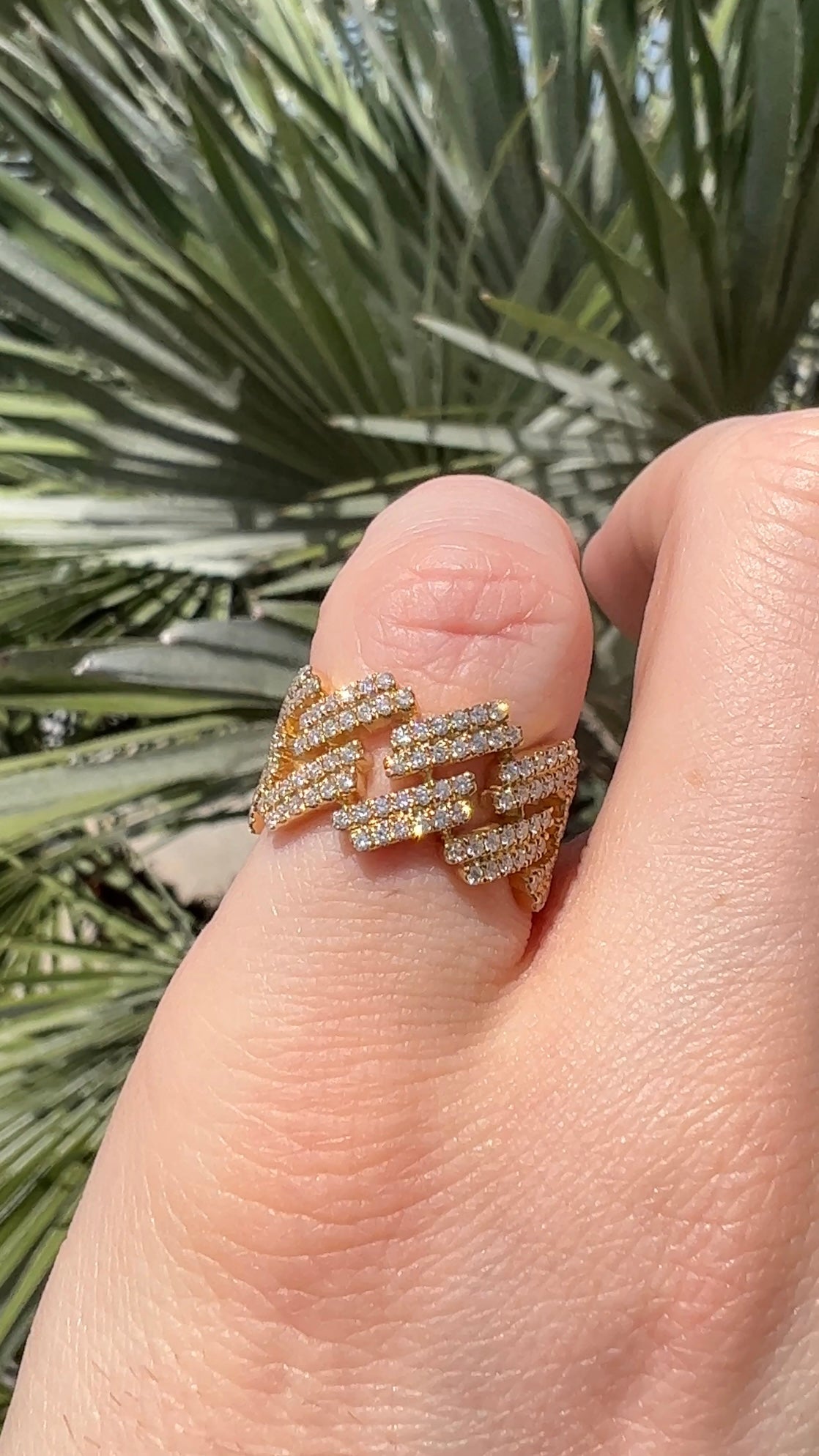 Diamond prong cuban ring Clearance