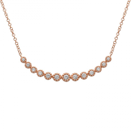 Diamond Curved Bar Necklace White Gold Yellow Gold Rose Gold