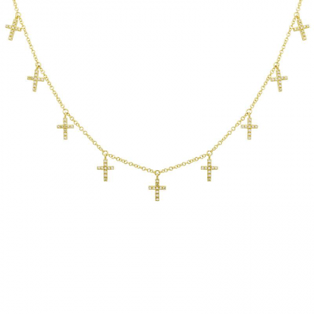Diamond Cross Layering Necklace
