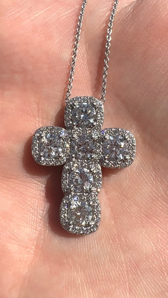 Diamond Cross Necklace Tiffany Womens
