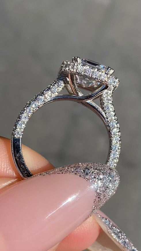 Diamond Emerald Cut Engagement Ring Tiffany Platinum